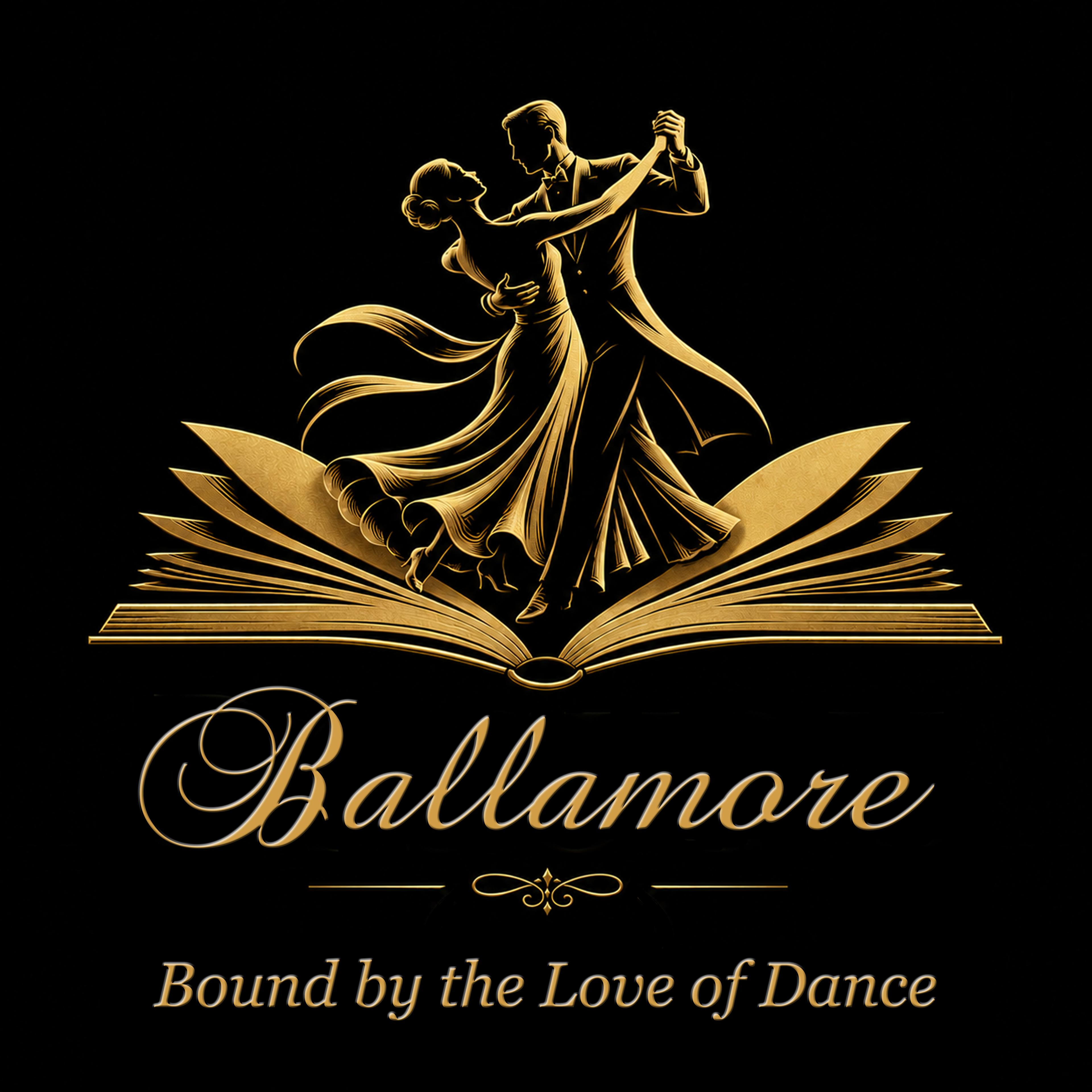 Ballamore — a ballroom couple dancing above the pages of an open book